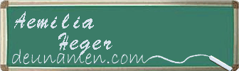 Aemilia Heger Visitenkarte